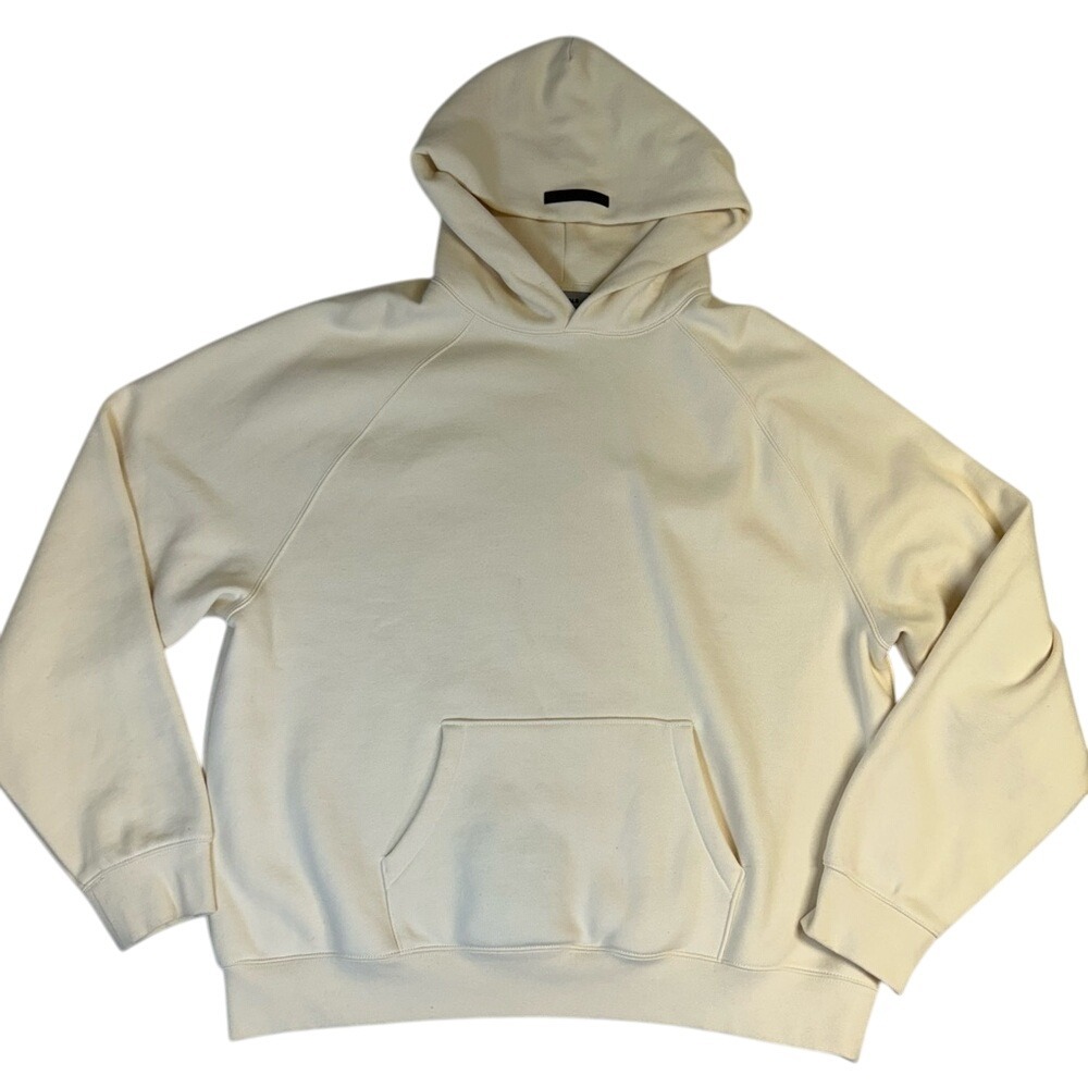 Fear of God Essentials Cream‎ Oversized Hoodie Spell Out Logo on Back Size XL